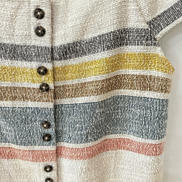 Madewell Texture and Thread Multicolor Cotton Cap Sleeve Mini Dress S - Picture 4 of 11